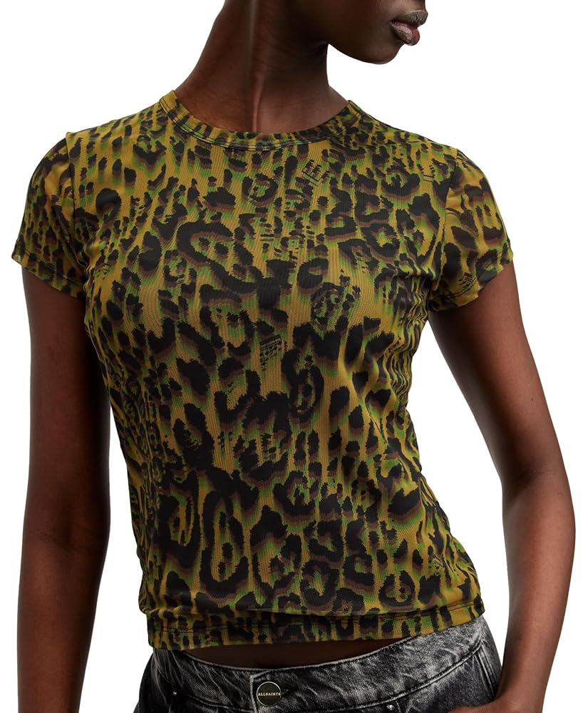 AllSaints Women's Ellie Mesh Tee, Green at Amazon Women's